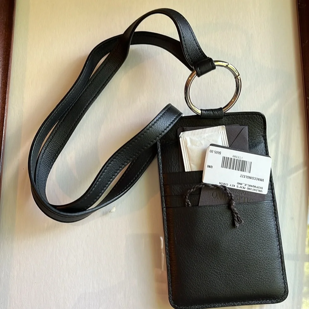 VALENTINO LEATHER NECK PHONE HOLDER